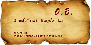 Ormándi Bogáta névjegykártya